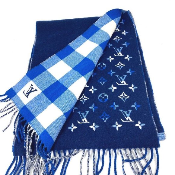 LOUIS VUITTON Echarpes Monogram Check Block fringe Scarf - Picture 3 of 9